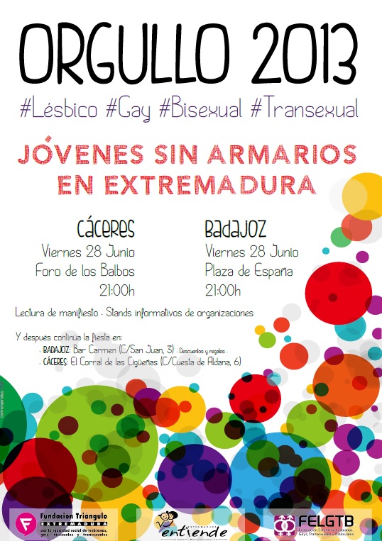 Cartel Orgullo LGTB·2013 EXTREMADURA
